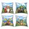 Stupell Industries Woodland Animals Camping Fishing Gear Nature Scene 4 Pillow Set, 18" x 18"